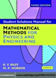 Student solution manual for Mathematical methods for physics and engineering