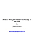 Matthew Henry's Concise Commentary on the Bible