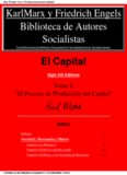 Marx, Karl, El Capital, Tomo I, El Proceso de Producción del Capital