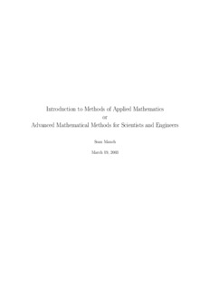 Introduction to Methods of Applied Mathematics or Advanced Mathematical Methods for Scientists ...