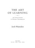 The Art of Learning: An Inner Journey to Optimal Performance