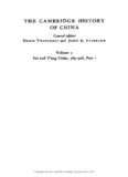 The Cambridge History of China, Vol. 3: Sui and T'ang China, 589-906 AD, Part 1