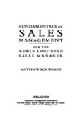 Fundamentals of Sales Management for the Newly Appointed Sales Manager