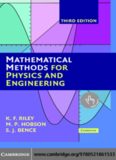 Mathematical Methods for Physics and Engineering: A Comprehensive Guide, 3rd Edition  