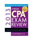 Wiley CPA Exam Review 2013, Business Environment and Concepts