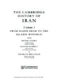 The Cambridge History of Iran, Volume 7: From Nadir Shah to the Islamic Republic