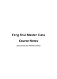 Feng Shui Master Class Course Notes