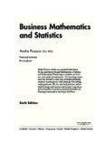 Business Mathematics and Statistics, Sixth Edition_Introduction to 