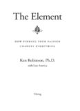 The Element: How Finding Your Passion Changes Everything