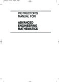 instructor's manual for advanced engineering mathematics