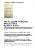 The Thoughts Of The Emperor Marcus Aurelius by Marcus Aurelius