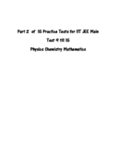 Part 2 9 to 15 Practice Sets for IIT JEE main Physics Chemistry Mathematics warm up Engineering Entrance Question Bank Solution Mock Tests from Arihant