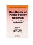 Handbook of Public Policy Analysis: Theory, Politics, and Methods (Public Administration and Public