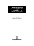 Baby Signing For Dummies (For Dummies (Language & Literature))