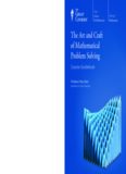 The Art and Craft of Mathematical Problem Solving