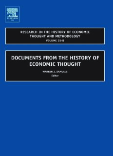Research in the History of Economic Thought and Methodology, Volume 25B: Documents From the History of Economic Thought (Research in the History of Economic ... History of Economic Thought and Methodology)