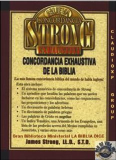 Diccionario Strong de Palabras Originales del Antiguo y Nuevo Testamento