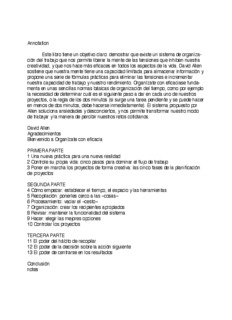 Organizate Con Eficacia - David Allen - Formarse a Distancia