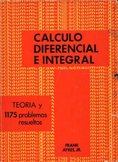 Teoría y problemas de cálculo diferencial e integral