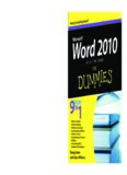 Word 2010 All-in-One For Dummies (For Dummies (Computer Tech))