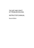 THE ART AND CRAFT OF PROBLEM SOLVING INSTRUCTOR’S MANUAL