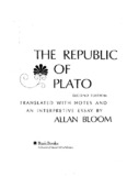 Plato's Republic [Allan Bloom's translation]