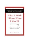 What I Wish I Knew When I Was 20: A Crash Course on Making Your Place in the World