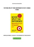 never split the difference by chris voss