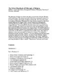 The Oxford Handbook of Philosophy of Religion