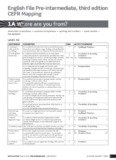 English File Pre-intermediate, third edition CEFR Mapping - Oxford 