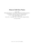 Advanced Solid State Physics