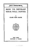 How to Develop Your Will Power