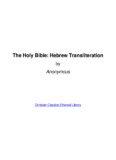 The Holy Bible: Hebrew Transliteration