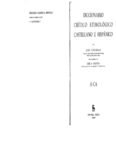 Diccionario Crítico Etimológico Castellano e Hispánico (A-Ca) (pp. 608-649 corrupt - if possible, upload again)