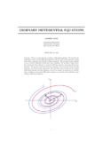 ordinary differential equations - Department of Mathematics