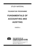 FUNDAMENTALS OF ACCOUNTING AND AUDITING - ICSI