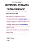 the tesla secret free energy generation the tesla generator - Talking 